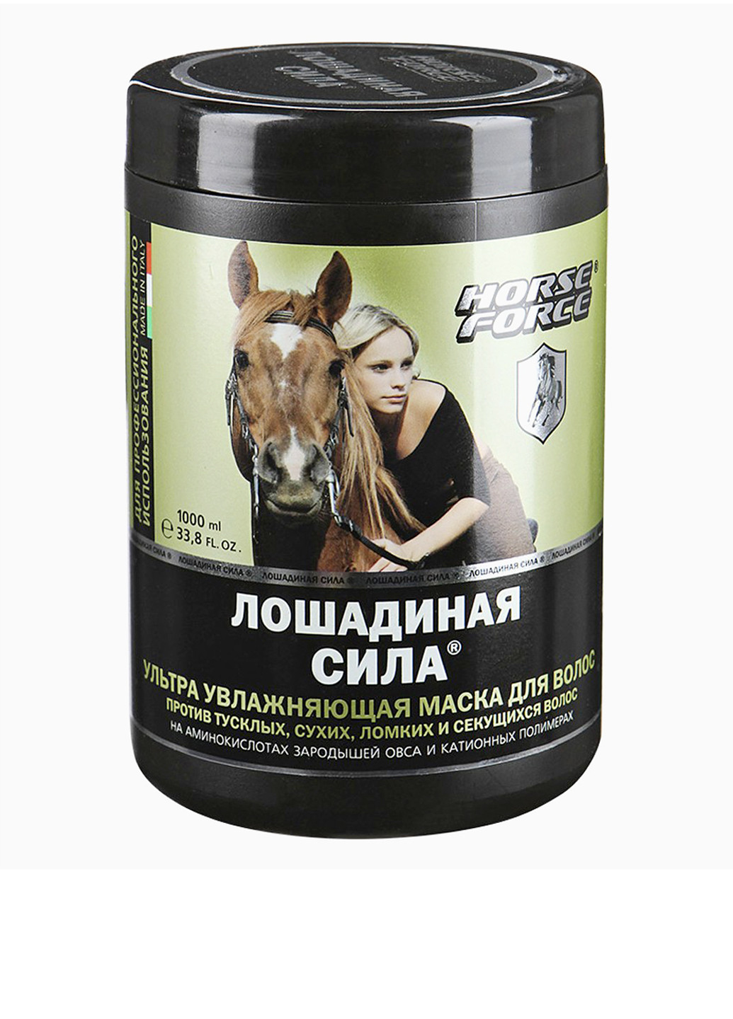 Маска для волосся на амінокислотах зародків вівса Кінська сила, 1000 мол Horse Force (76059143)