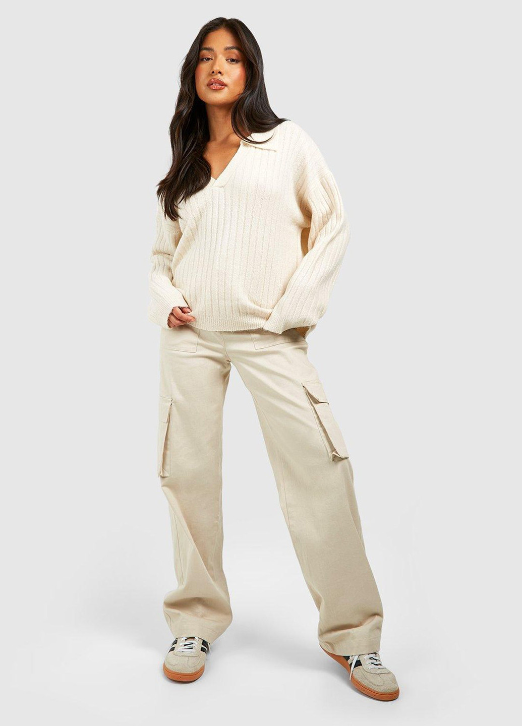 Кремовий демісезонний светр для вагітних Boohoo