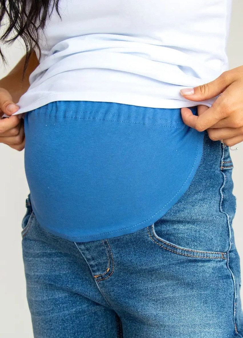 Сині джинси для вагітних Mom's Jeans із щільної стрейчевої джинсової тканини з високою талією. To Be - (253914798)