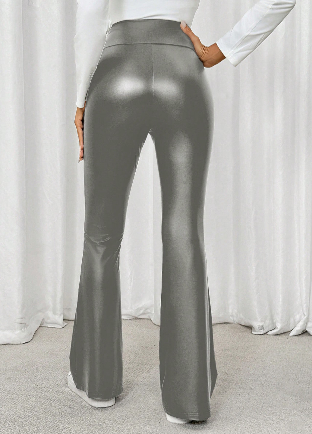 Серебряные демисезонные леггинсы SHEIN