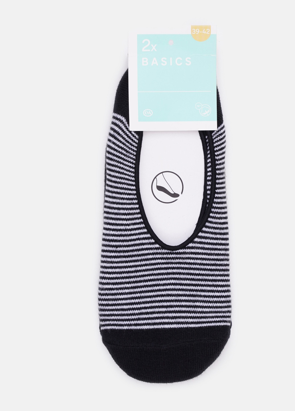 Чёрные носки (2 пары) C&A полоска (255995182)