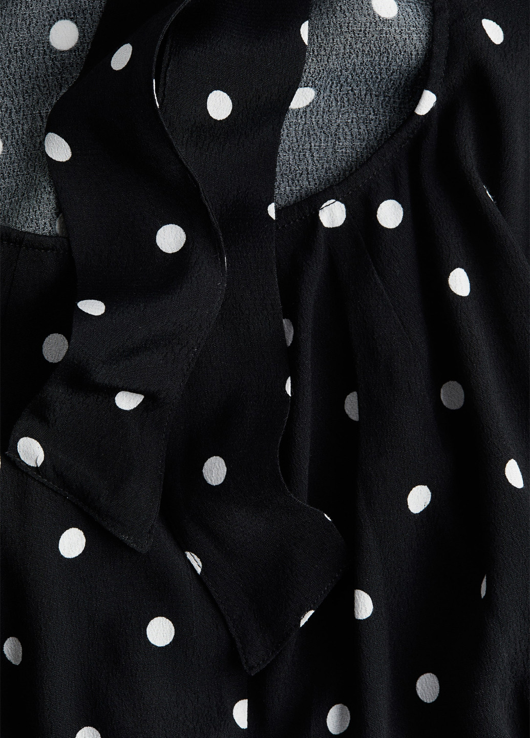 Черное кэжуал платье с открытой спиной H&M в горошек