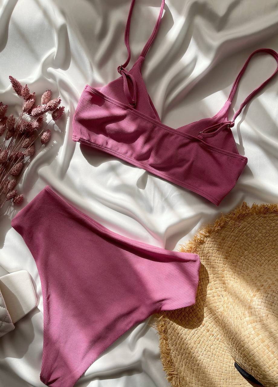 Розовый летний нежный женский купальник No Brand