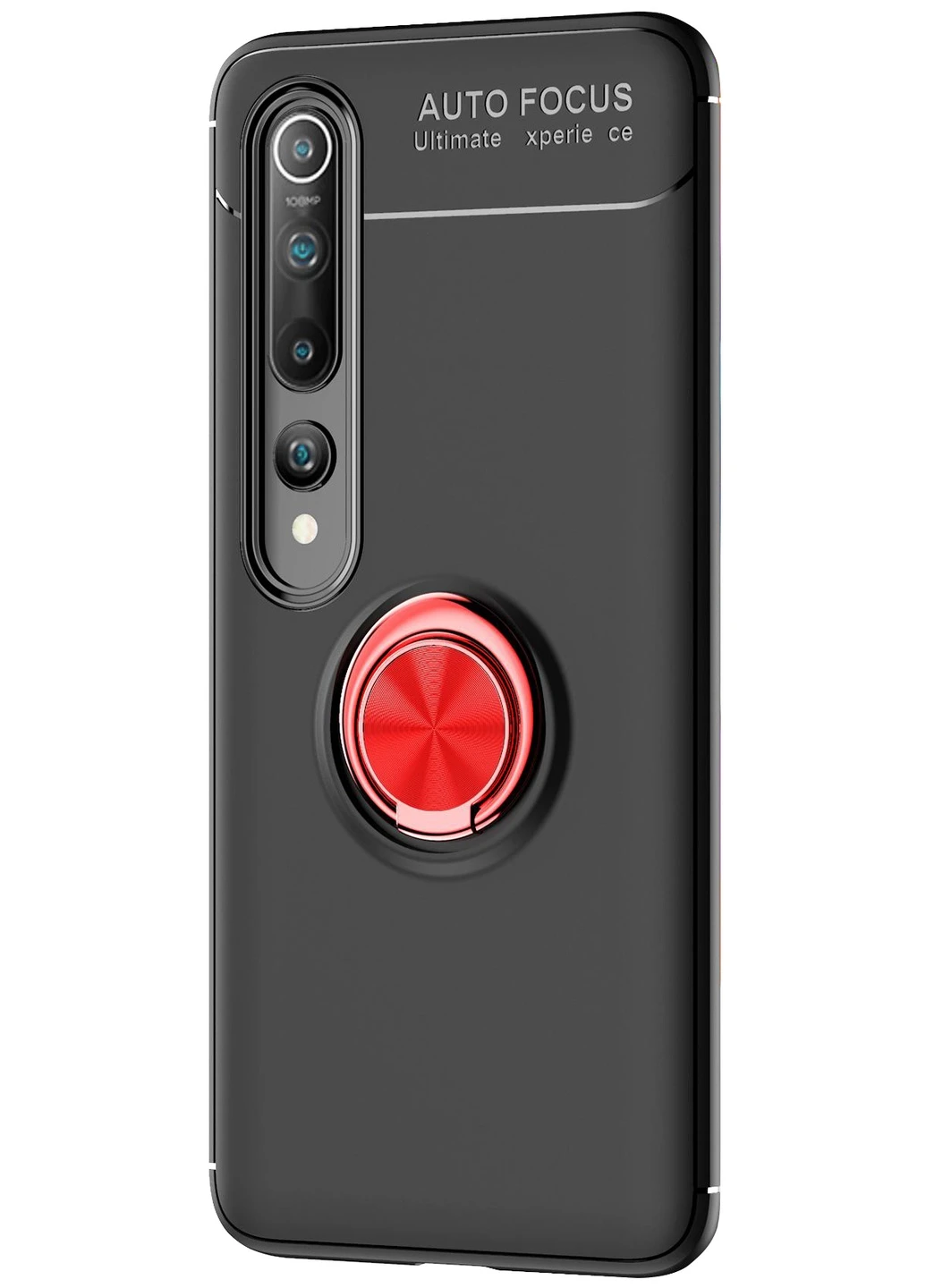 TPU чохол ColorRing під магнітний тримач (opp) для Xiaomi Mi 10 / Mi 10 Pro Чорний / Червоний (is_00000035400_3) Deen (237834653)