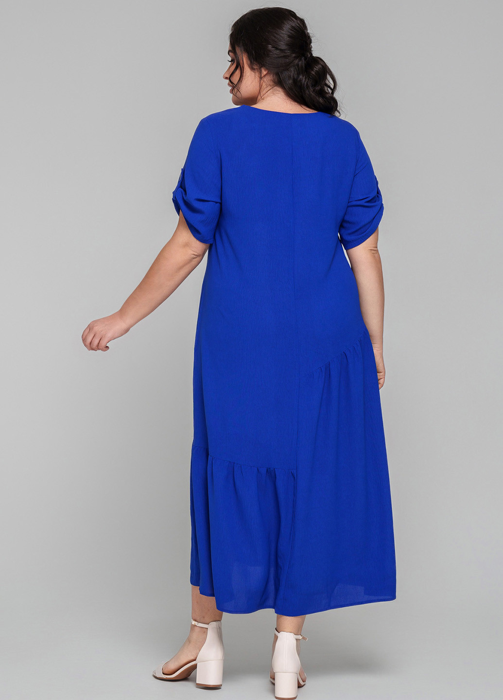 Синее кэжуал платье а-силуэт A'll Posa однотонное
