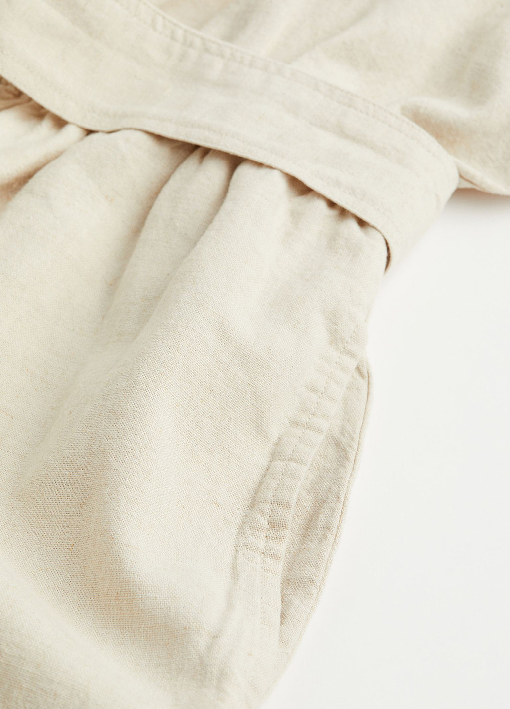 Комбинезон H&M комбинезон-брюки однотонный светло-бежевый кэжуал вискоза, лен