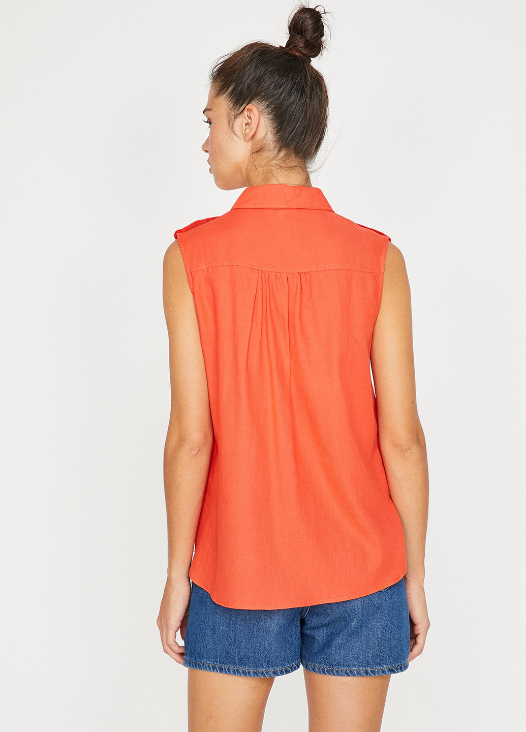 Оранжевая кэжуал рубашка KOTON