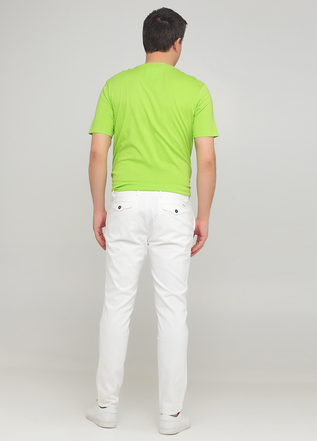 Белые кэжуал летние зауженные брюки Massimo Dutti