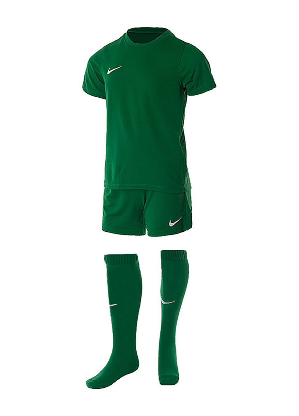 Зеленый демисезонный костюм (футболка, шорты, гетры) Nike LK NK DRY PARK20 KIT SET K