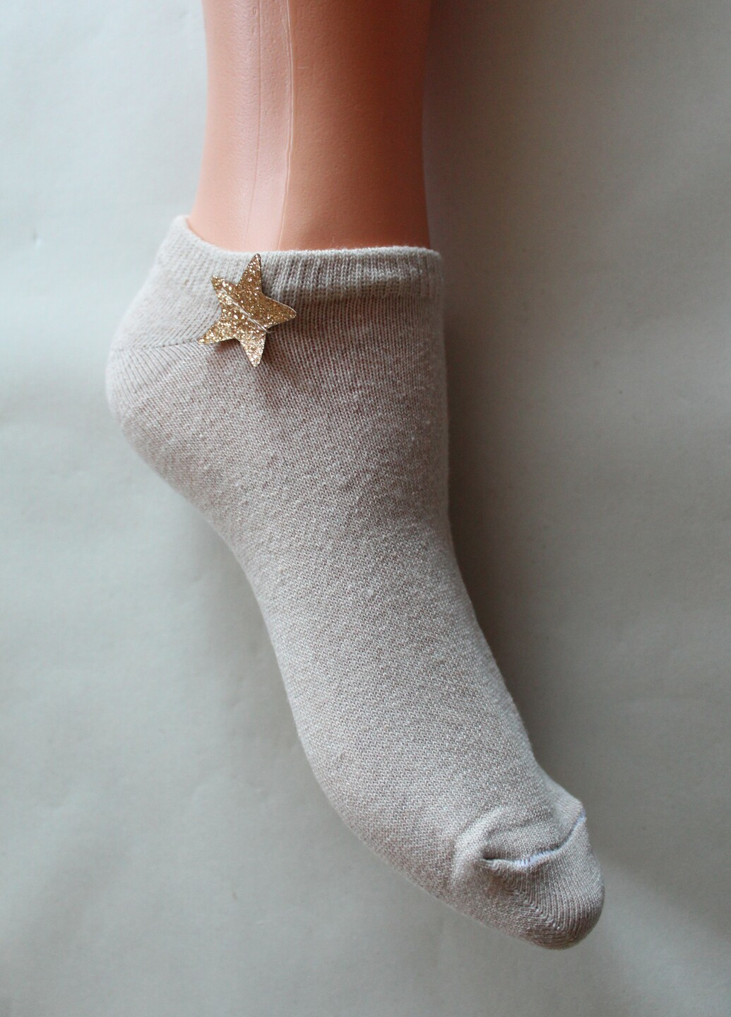 Бежевые носки демисезонные ультракороткие Siela однотонные (252941980)