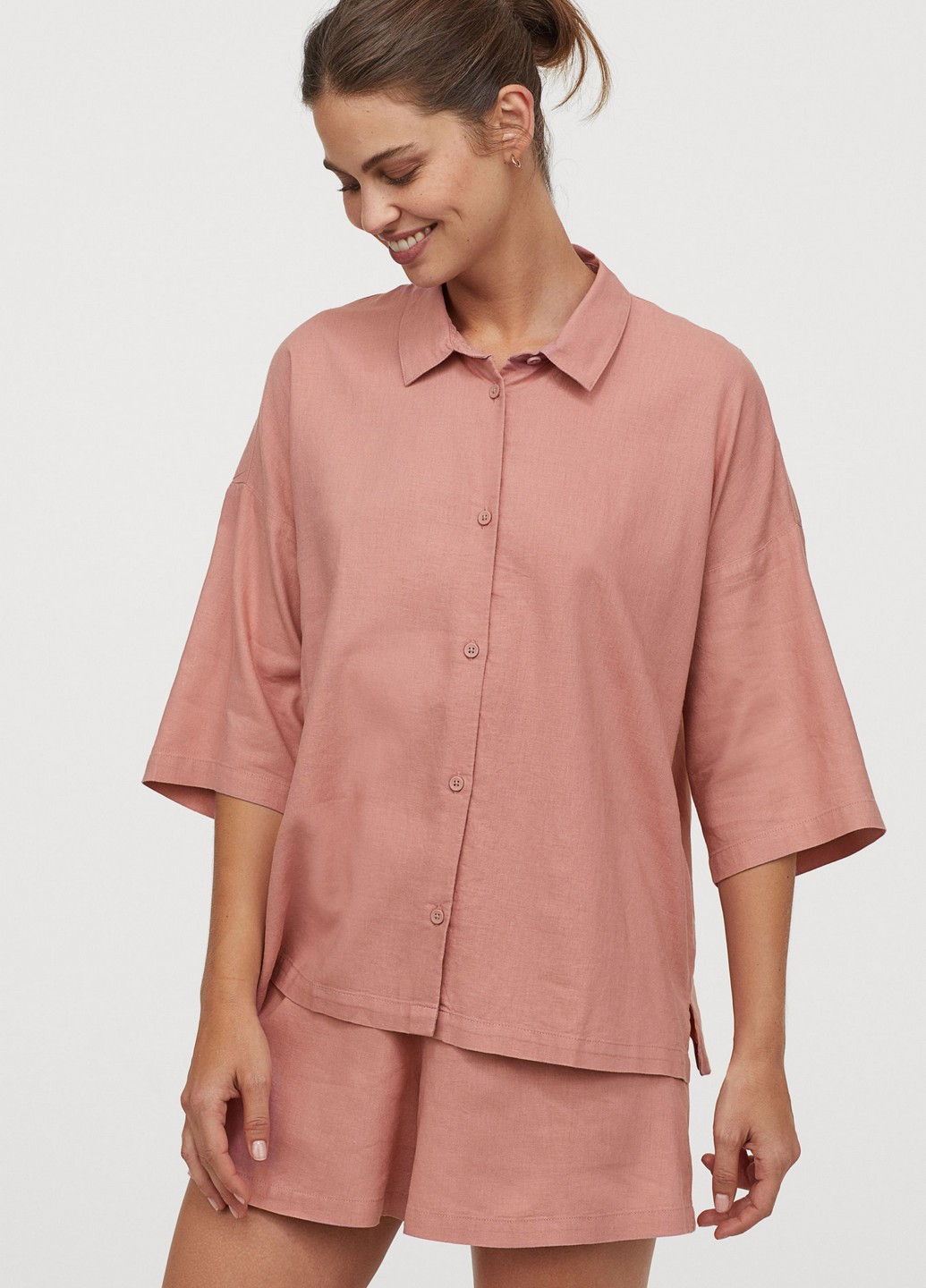 Розовая кэжуал рубашка H&M