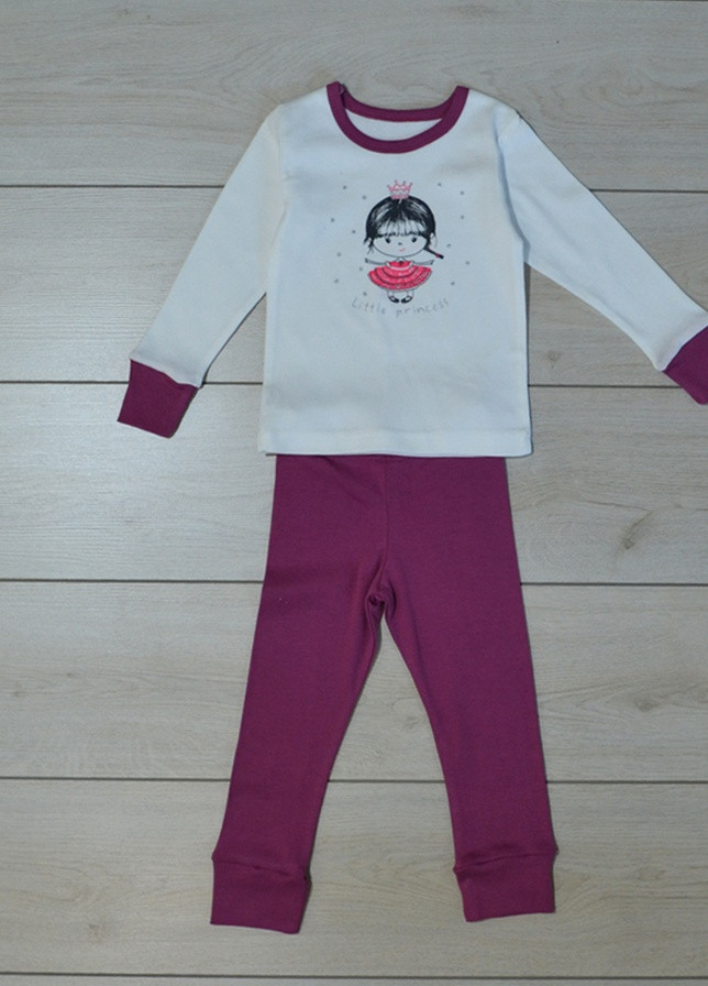 Фиолетовая всесезон пижама для девочки "малыш" реглан + брюки Витуся