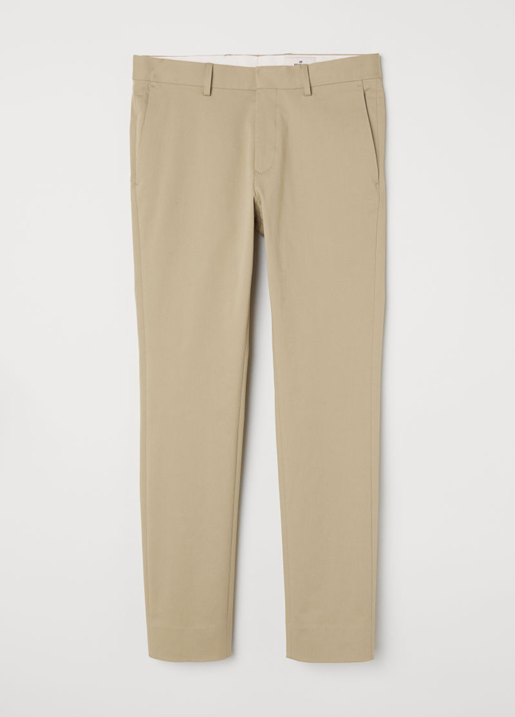 Бежевые классические демисезонные зауженные брюки H&M