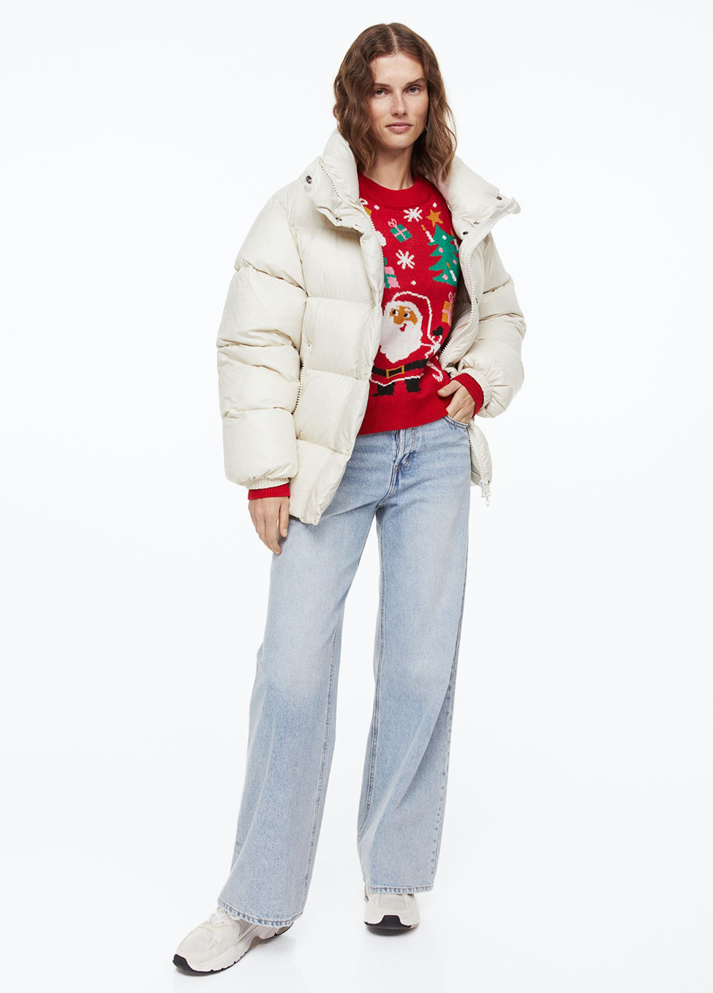 Червоний зимовий джемпер різдвяний джемпер H&M