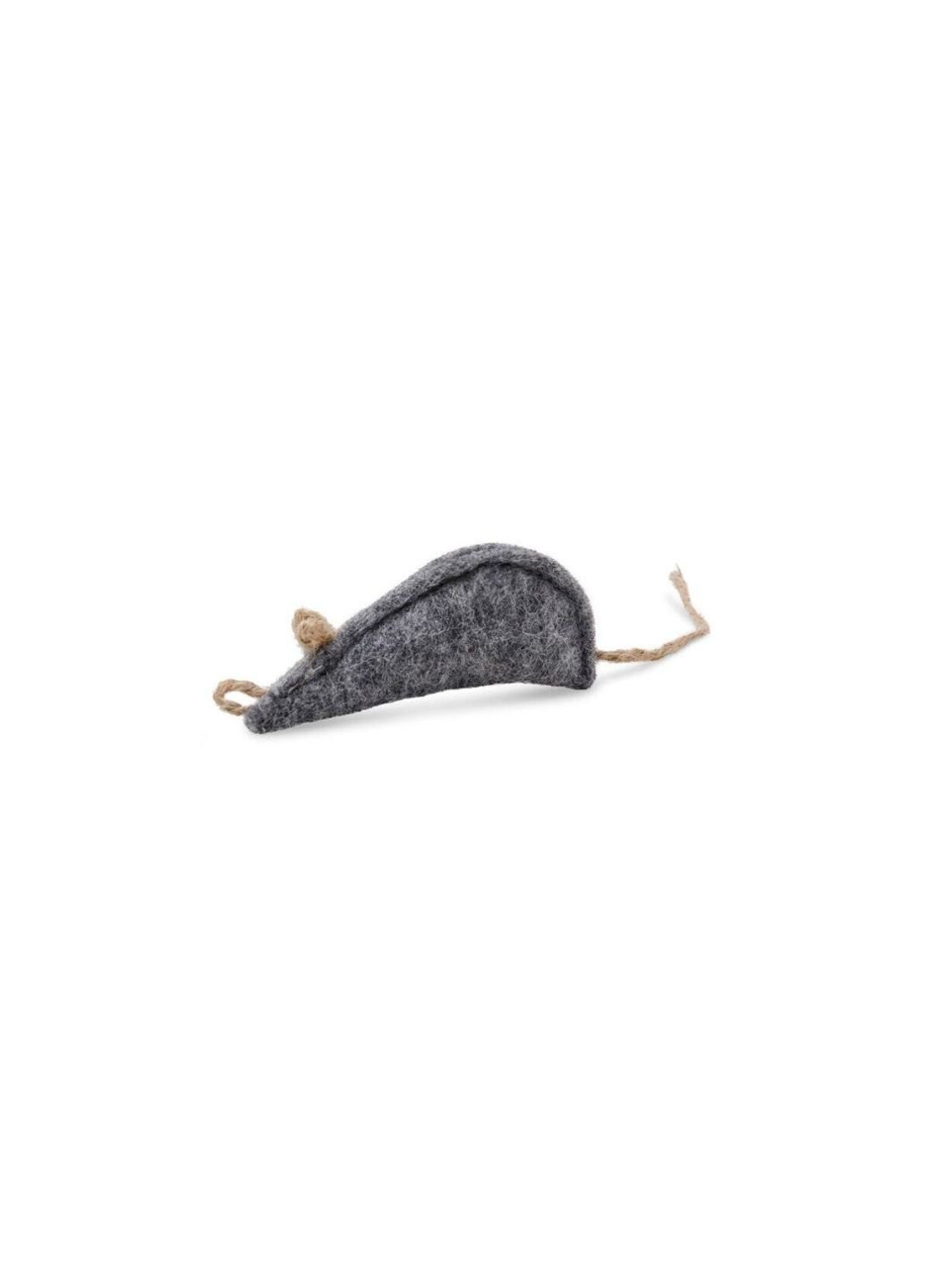 Іграшка для котів Мишка сіра "Шустрик" 10 x 4 см (повсть) (4823082409600) Природа (254068995)
