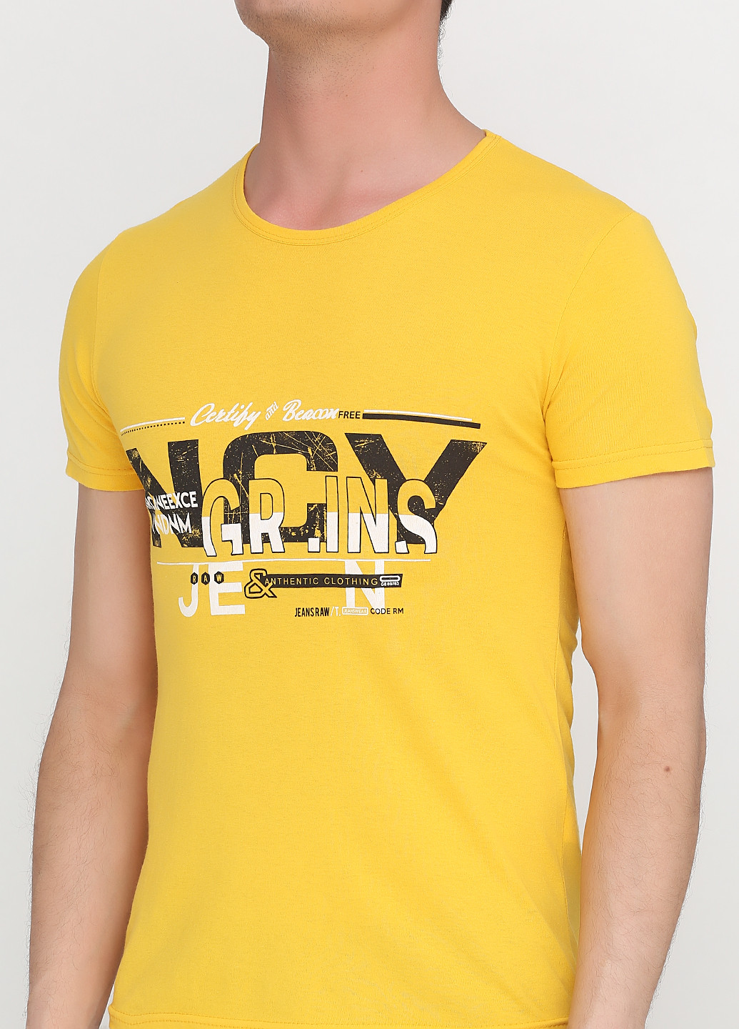 Желтая футболка с коротким рукавом LEXSUS