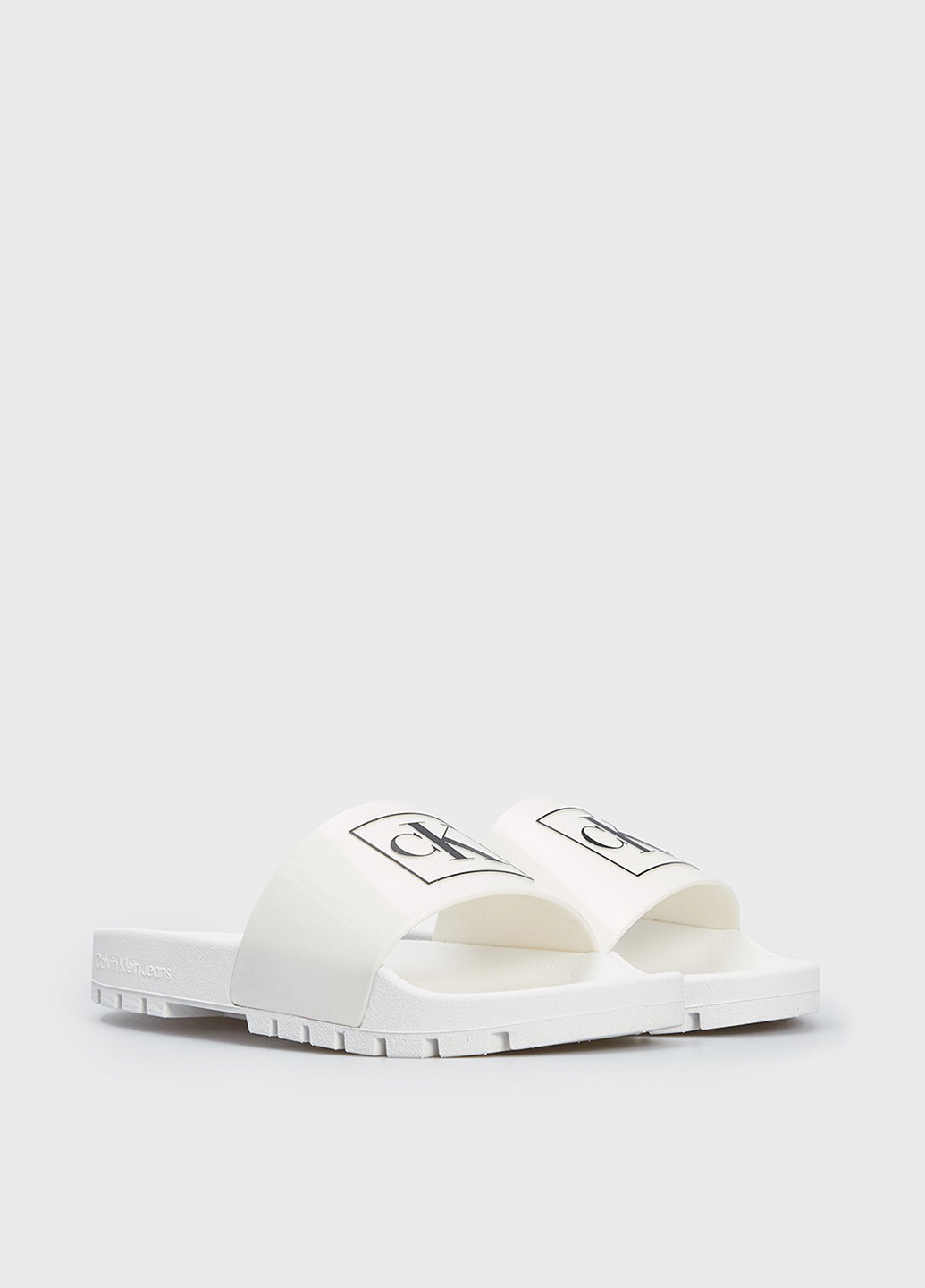 Белые шлепанцы Calvin Klein Jeans с логотипом