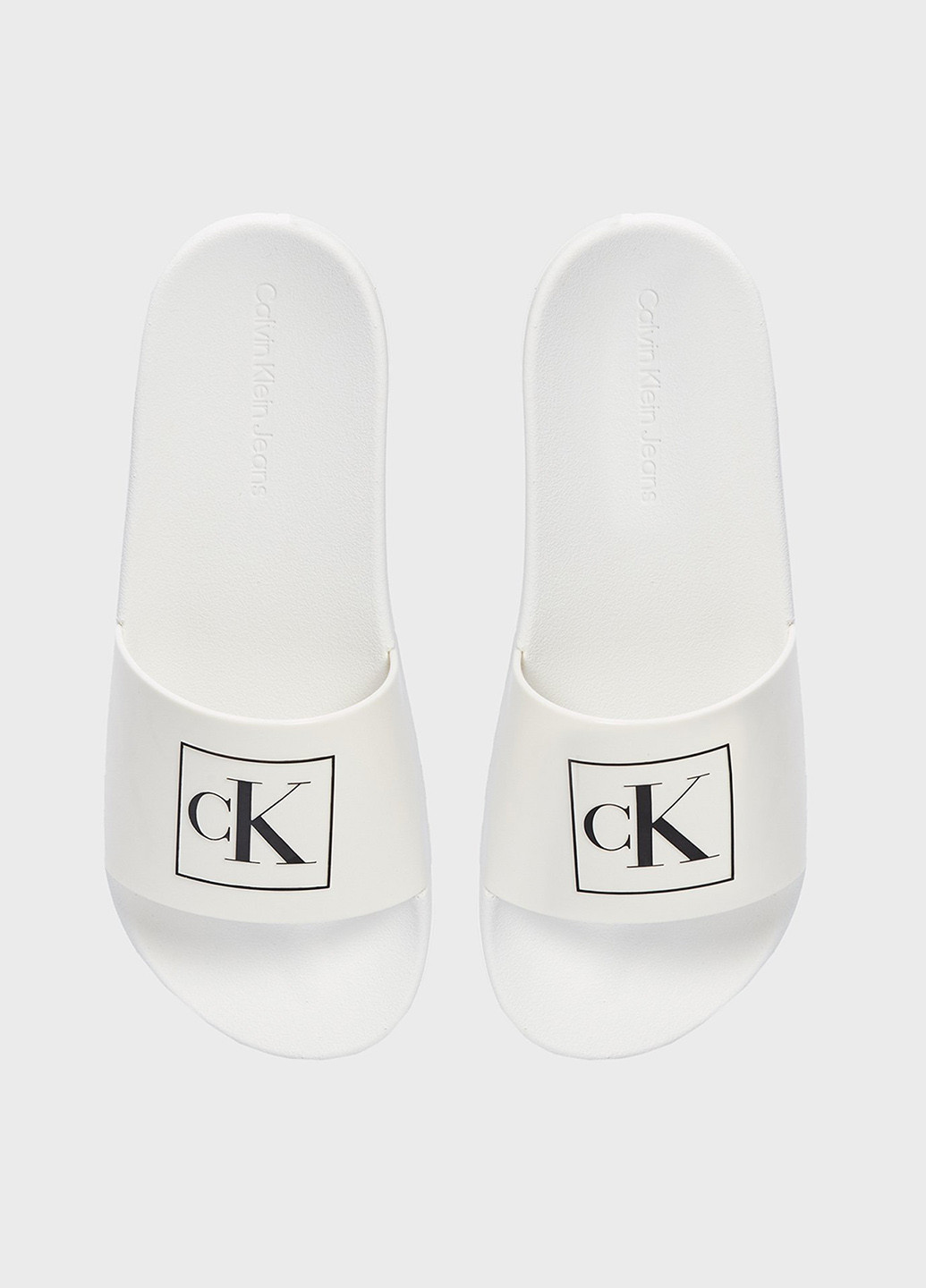Белые шлепанцы Calvin Klein Jeans с логотипом