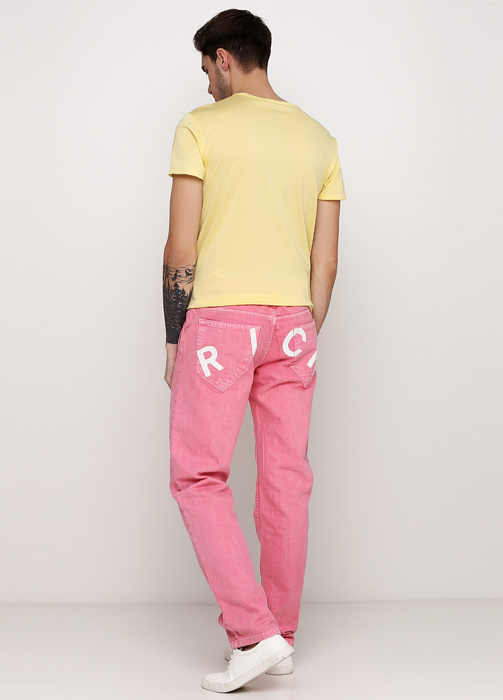 Розовые демисезонные прямые джинсы John Richmond