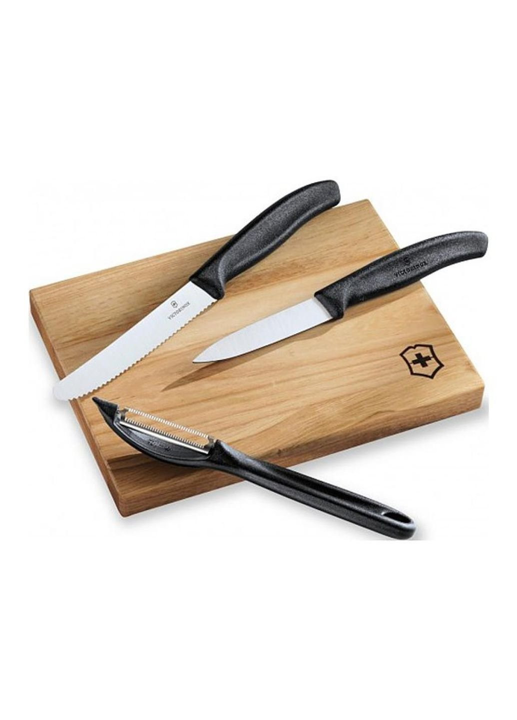 Набор ножей SwissClassic из 3 предметов Черный с овощечисткой (6.7113.31) Victorinox комбинированные,