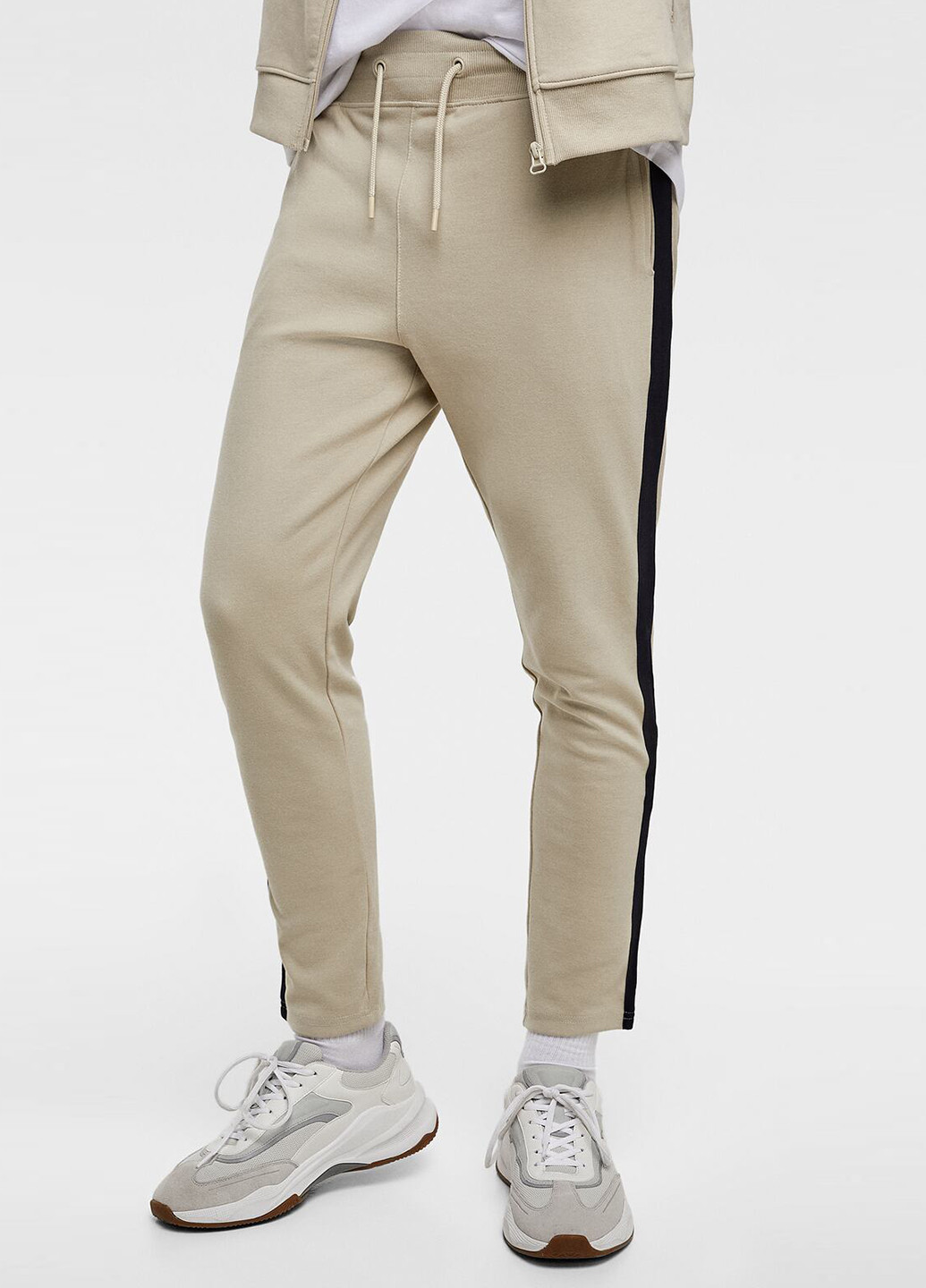 Бежевые кэжуал демисезонные прямые брюки Zara