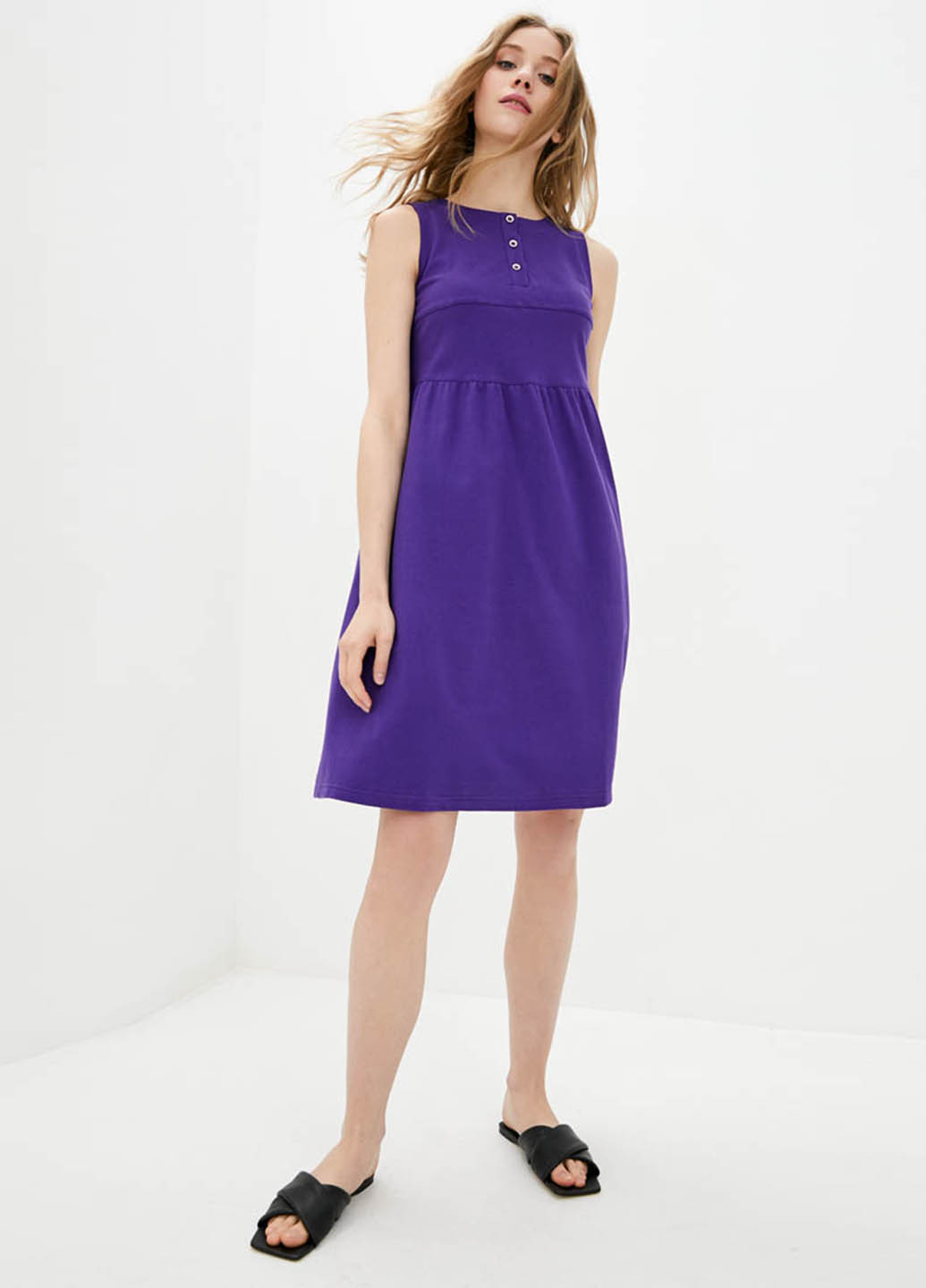 Фиолетовое кэжуал платье клеш Promin однотонное