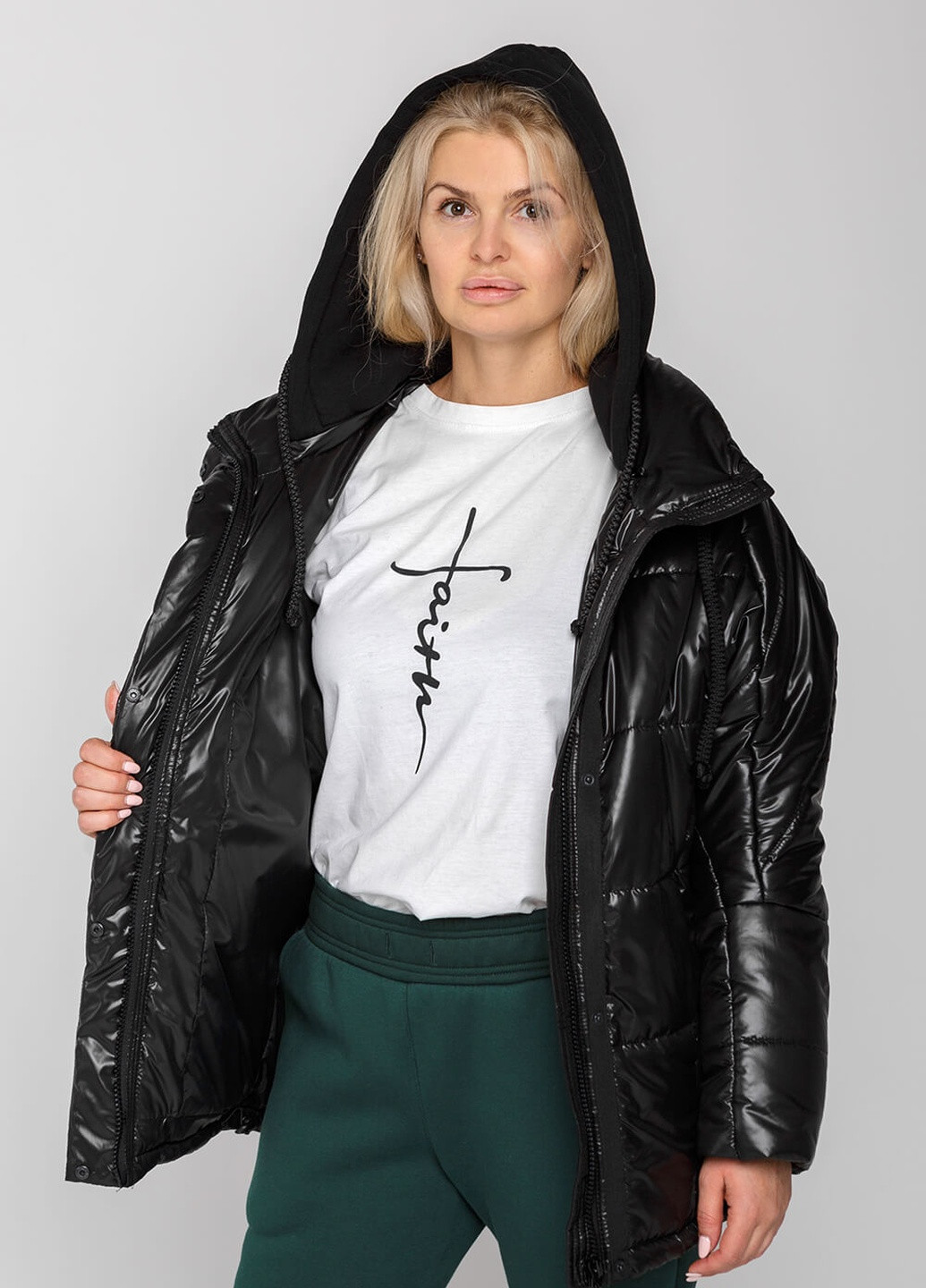 Черная зимняя зимняя женская куртка лия MioRichi