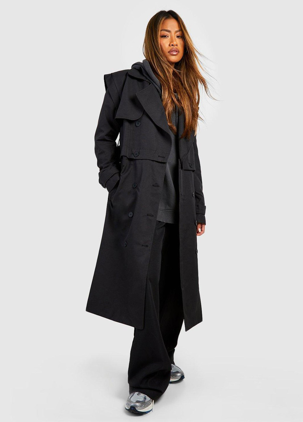 Плащ Boohoo тренчкот на пуговицах демисезон (322186809)