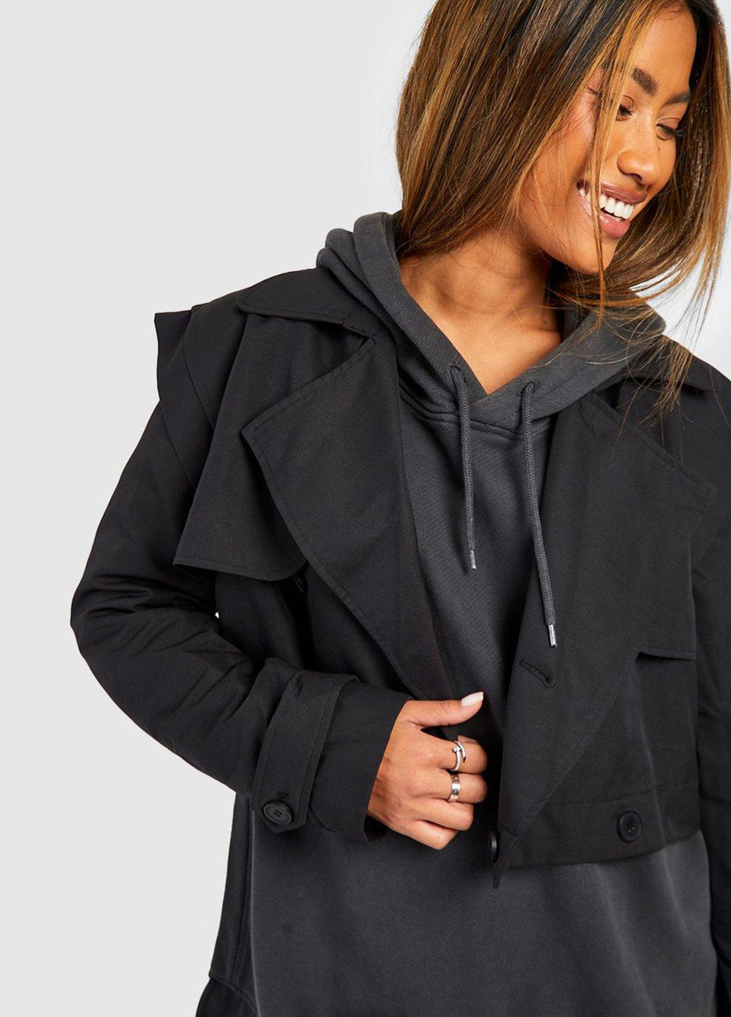 Плащ Boohoo тренчкот на пуговицах демисезон (322186809)