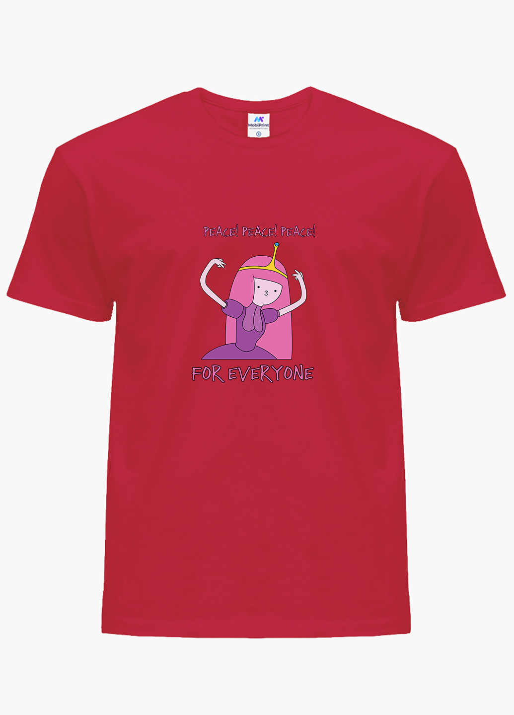 Красная демисезонная футболка детская принцесса бубульгум время приключений (adventure time)(9224-1576) MobiPrint