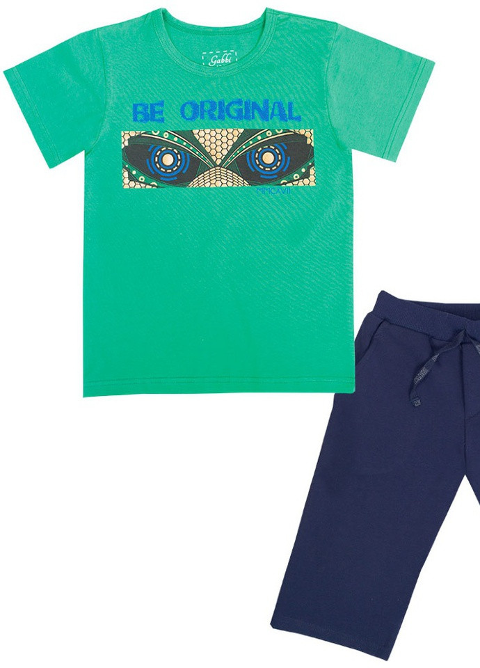 Зелений літній дитячий костюм для хлопчика * техно * Габби