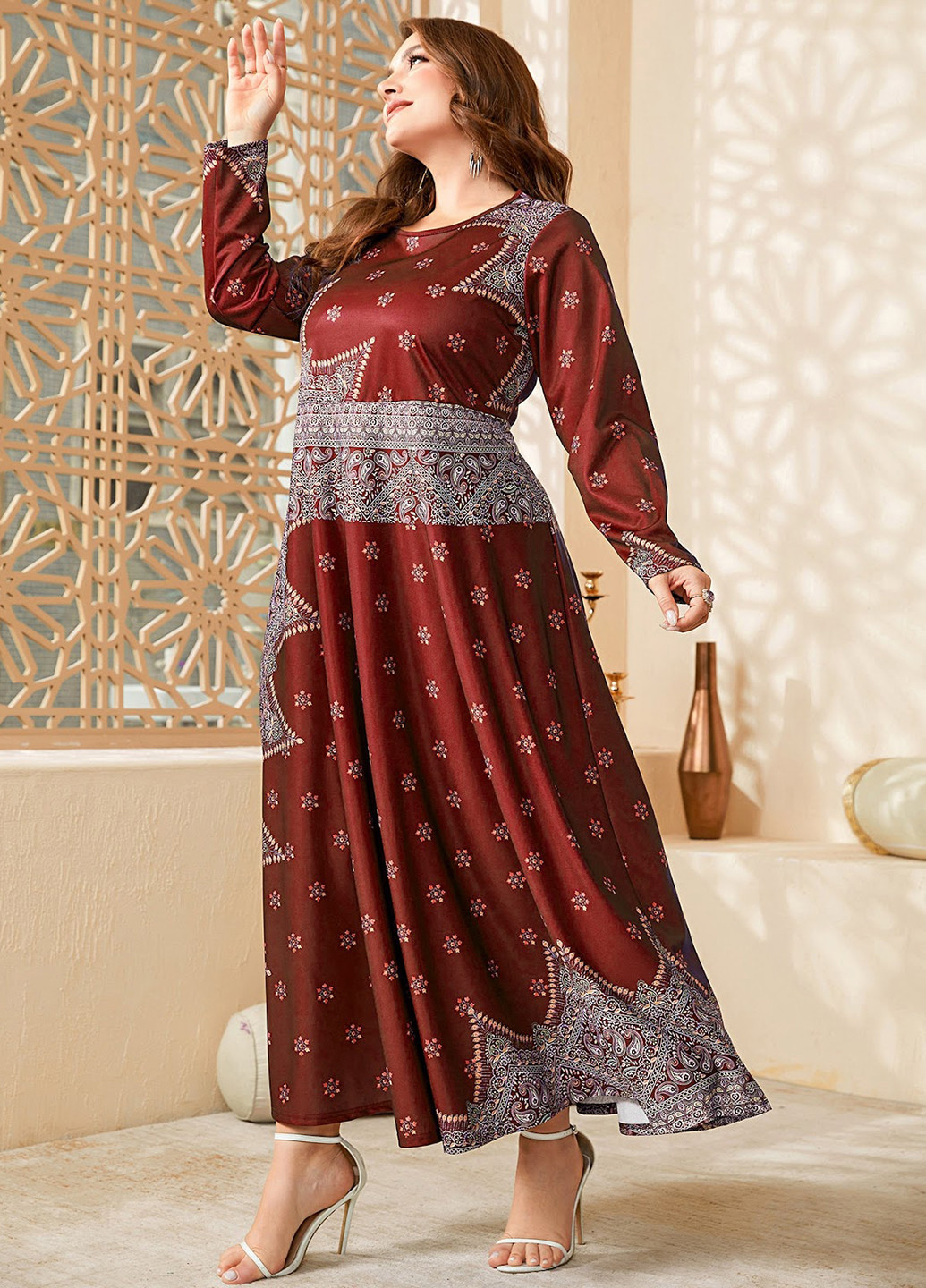 Бордова кежуал сукня в стилі армпір SHEIN турецькі огірки