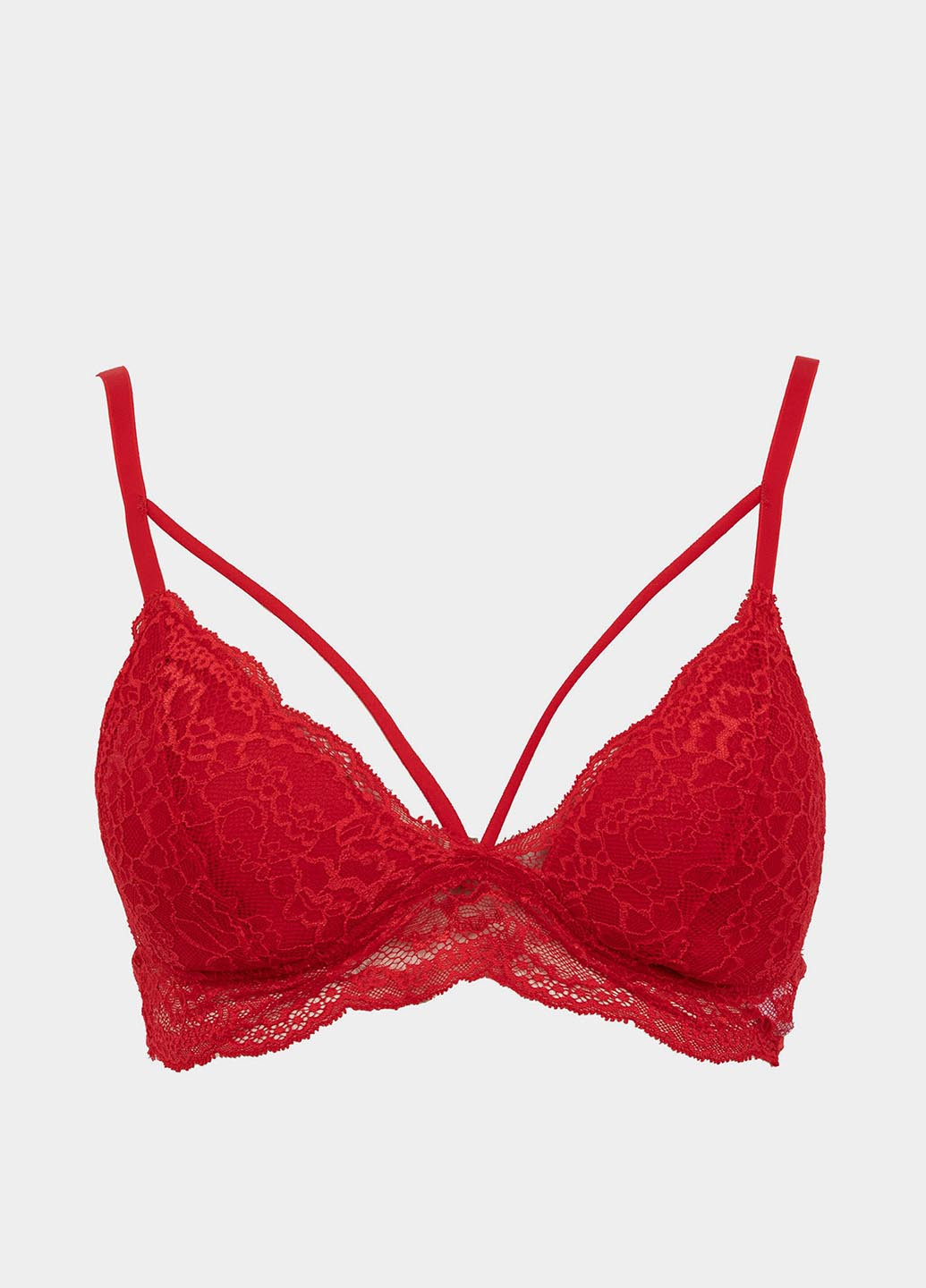 Красный бралетт бюстгальтер DeFacto без косточек полиамид