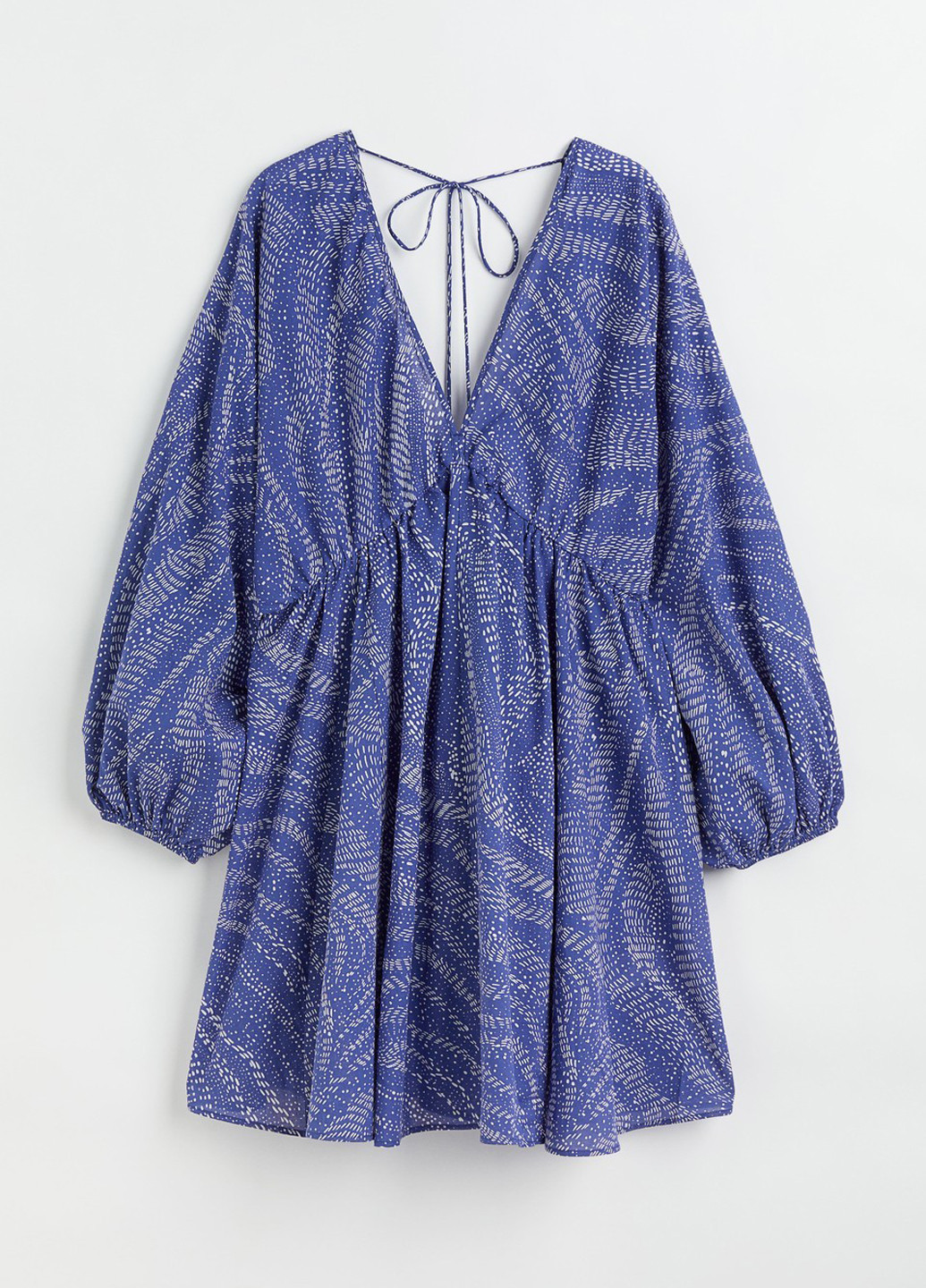 Синя кежуал сукня в стилі армпір H&M з абстрактним візерунком