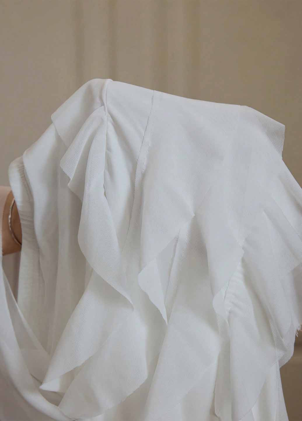 Белая праздничный, кэжуал однотонная юбка SHEIN а-силуэта (трапеция)