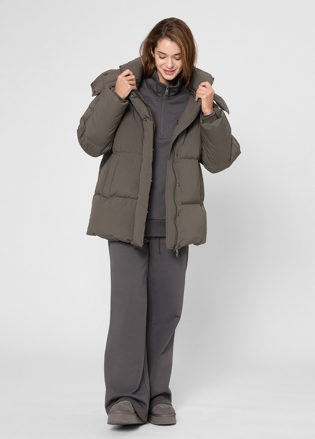 Оливковий (хакі) зимній Пуховик PRPY