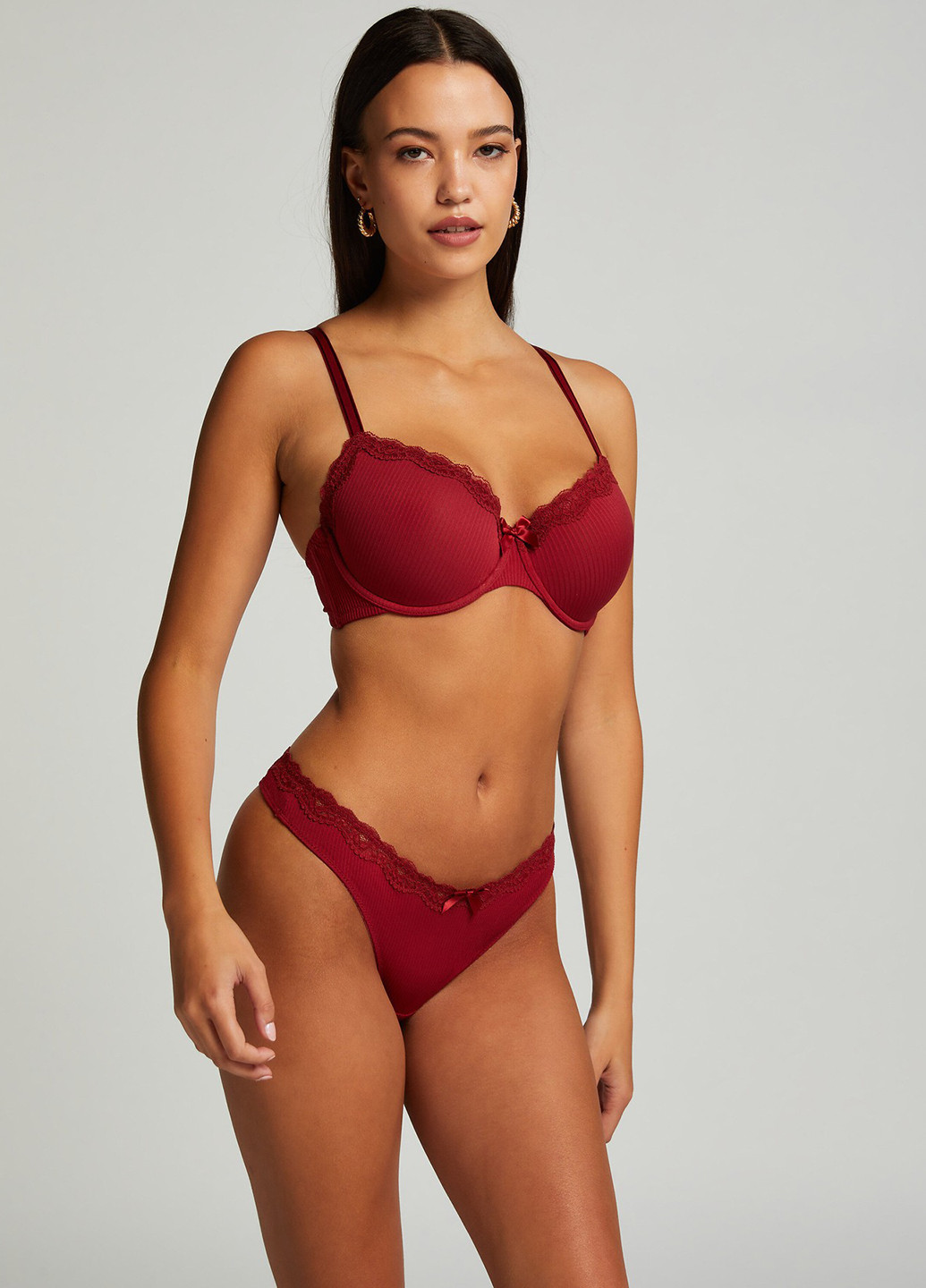 Бордовий бюстгальтер Hunkemoller з кісточками поліамід