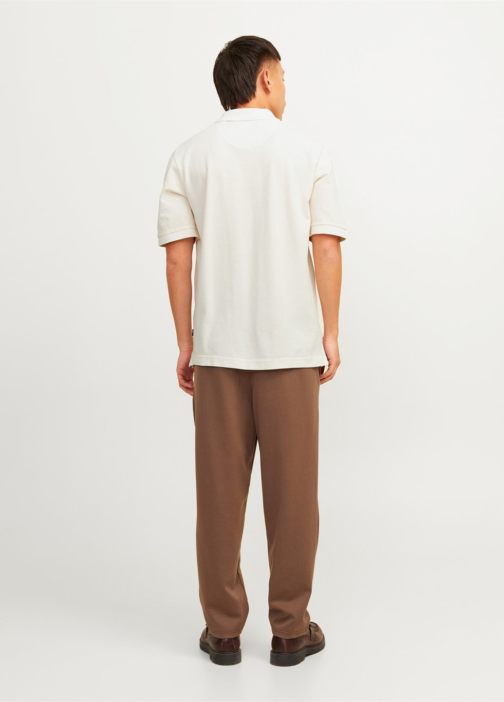 Кремовая футболка-поло для мужчин Jack & Jones однотонная