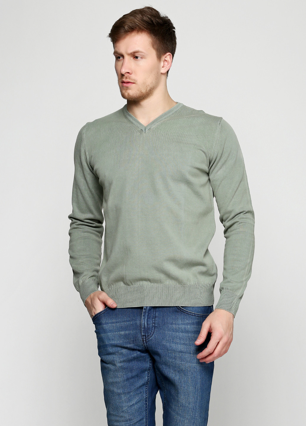 Оливково-зелений демісезонний пуловер пуловер Barbieri