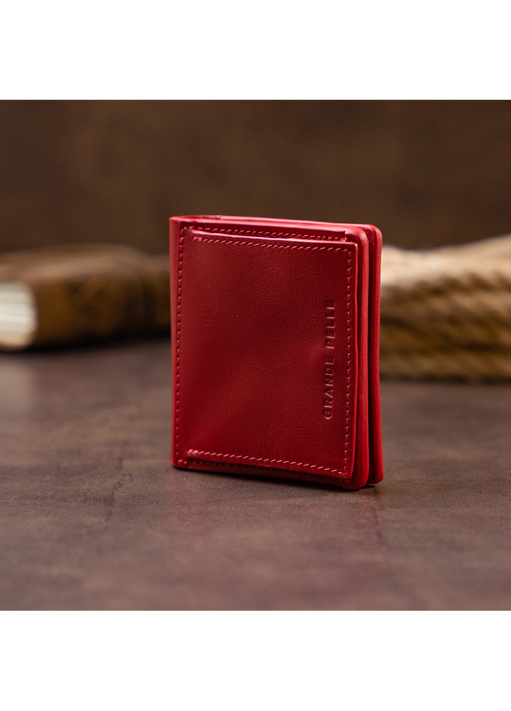 Жіночий шкіряний гаманець 9,5х10х2 см Grande Pelle (252128999)