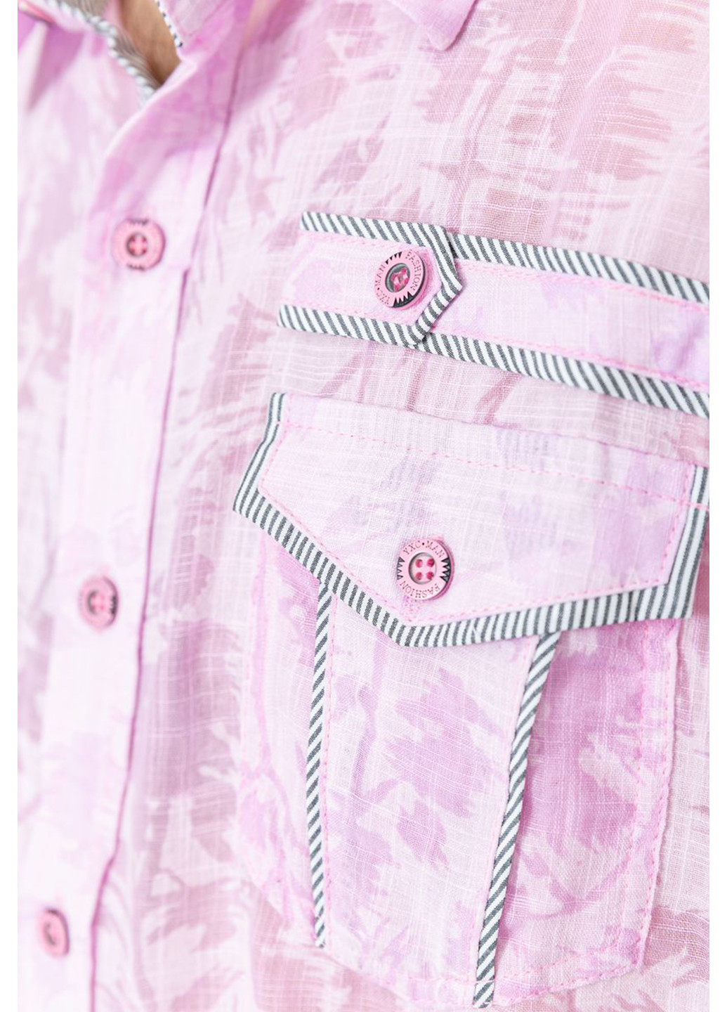 Сиреневая кэжуал рубашка с абстрактным узором Ager