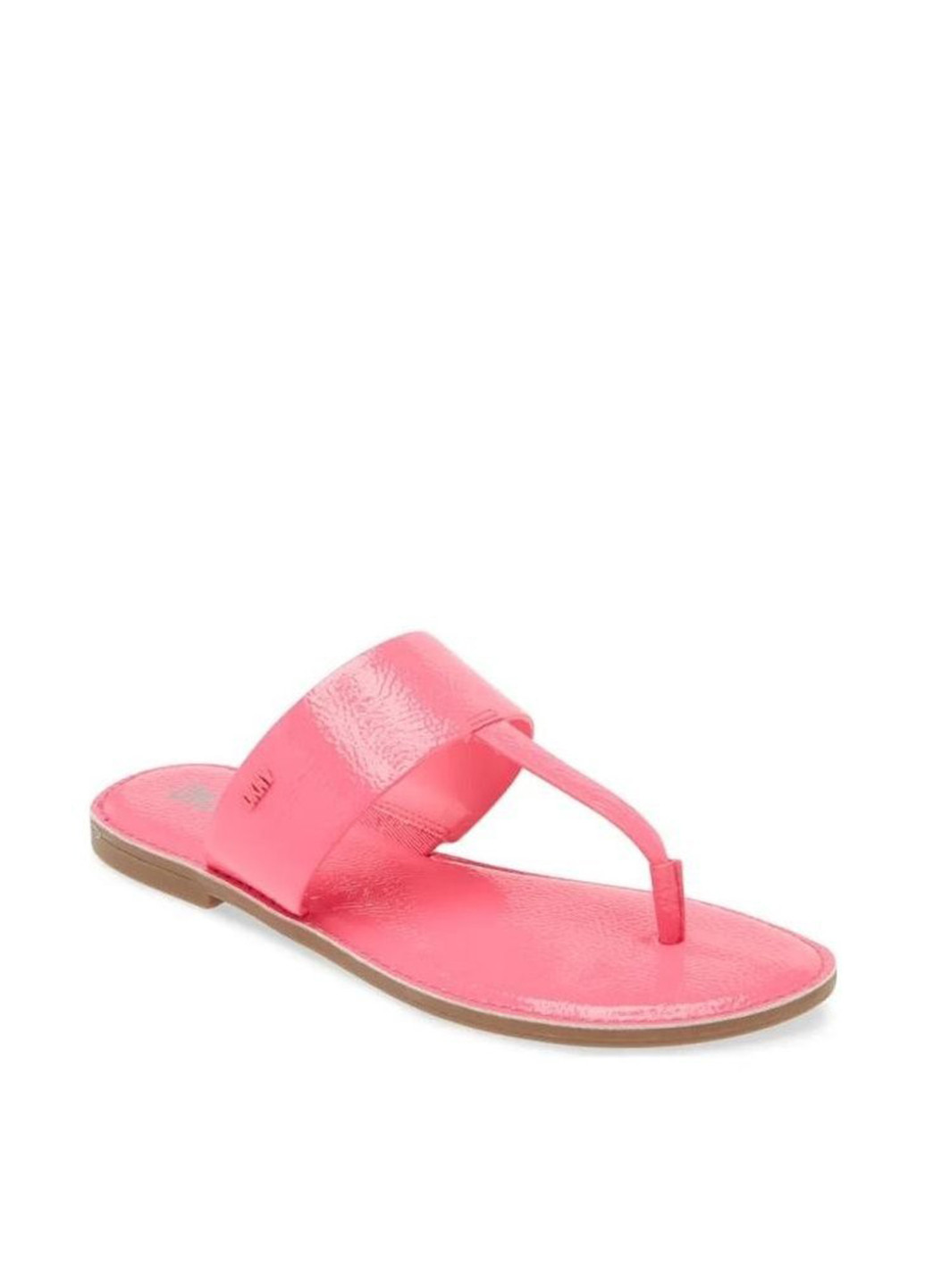 Розовые кэжуал вьетнамки DKNY лаковые, с логотипом