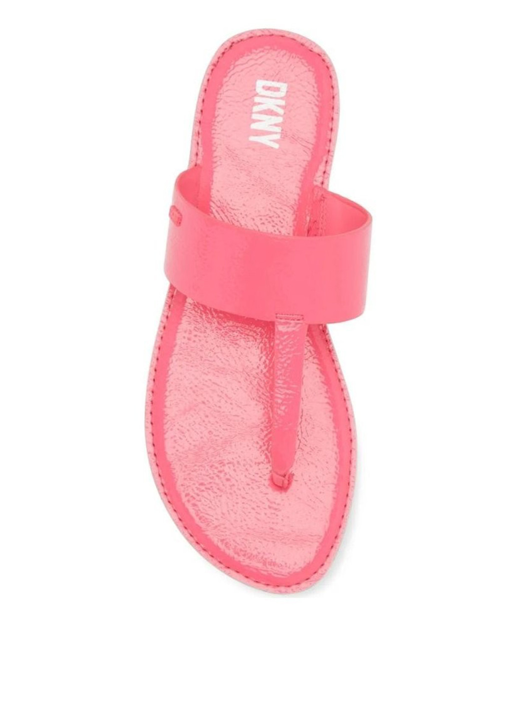 Розовые кэжуал вьетнамки DKNY лаковые, с логотипом