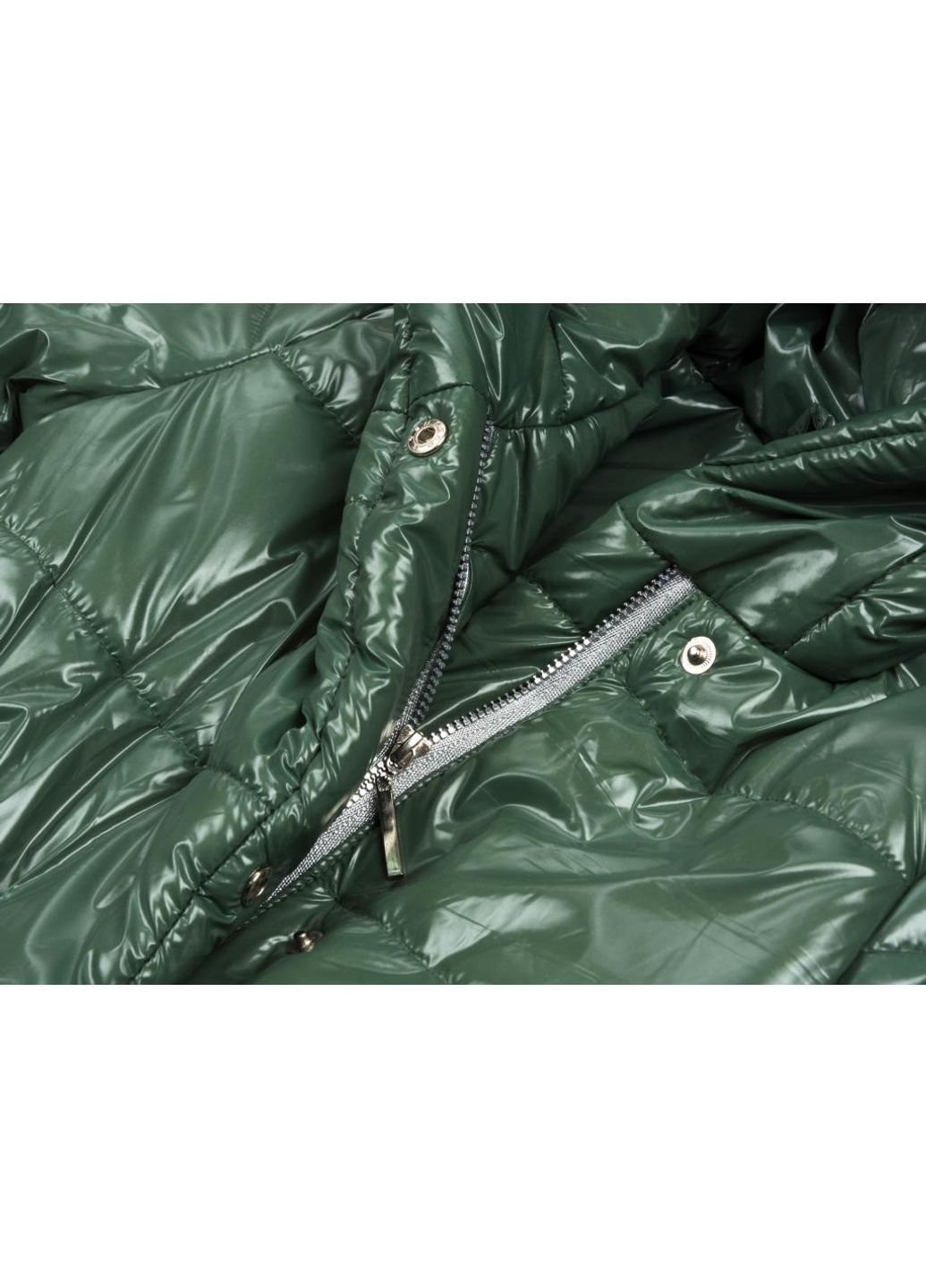 Оливкова демісезонна куртка подовжена "felice" (19709-104-green) Brilliant