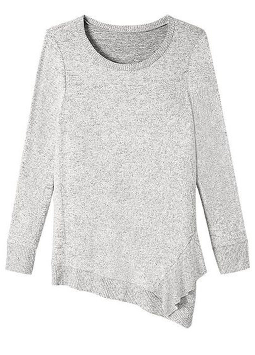 Пуловер Studio 1886 - Асимметричный, Свободный крой меланж серый кэжуал вискоза - (256705089)