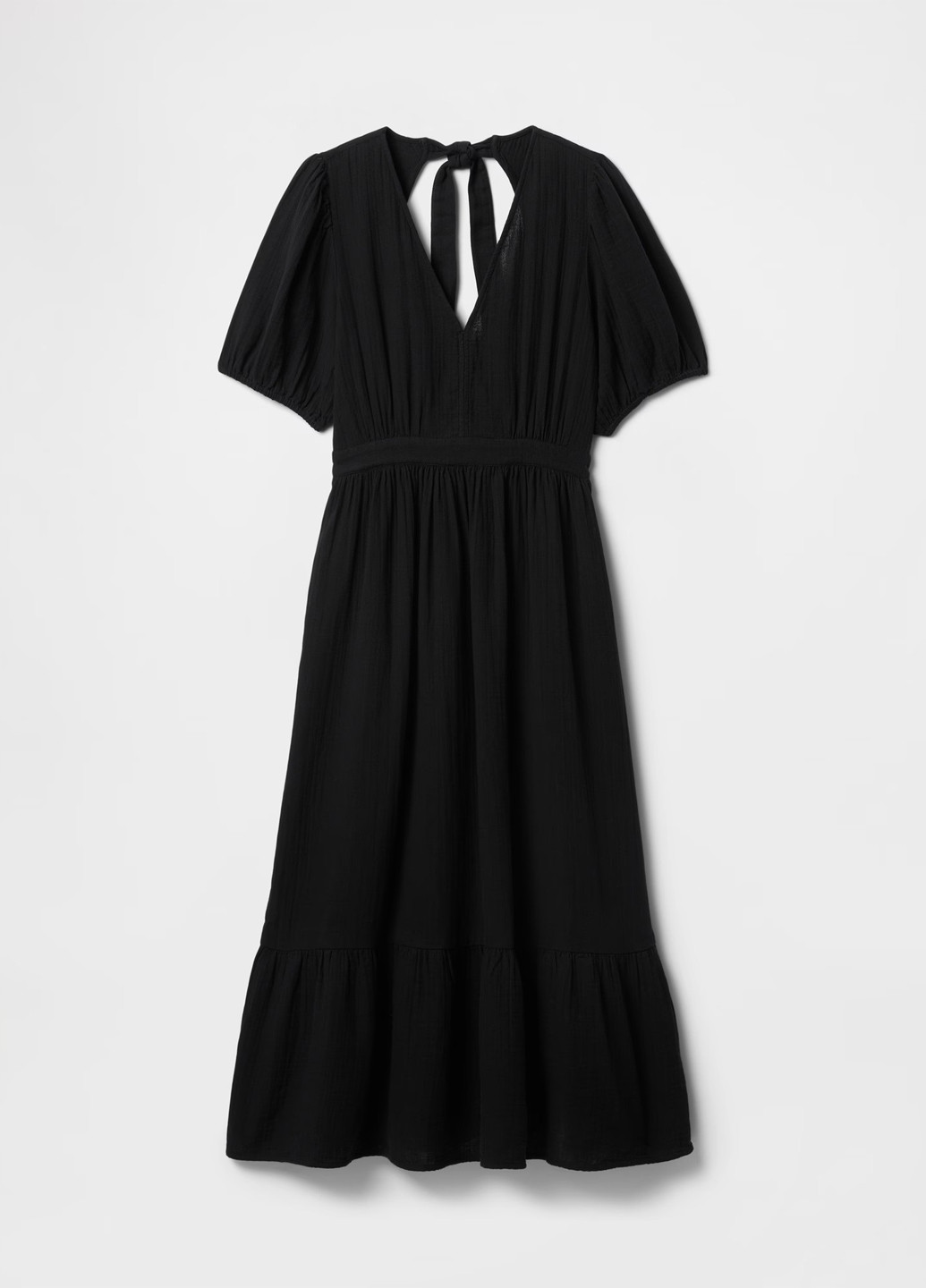 Черное кэжуал платье с открытой спиной Gap однотонное