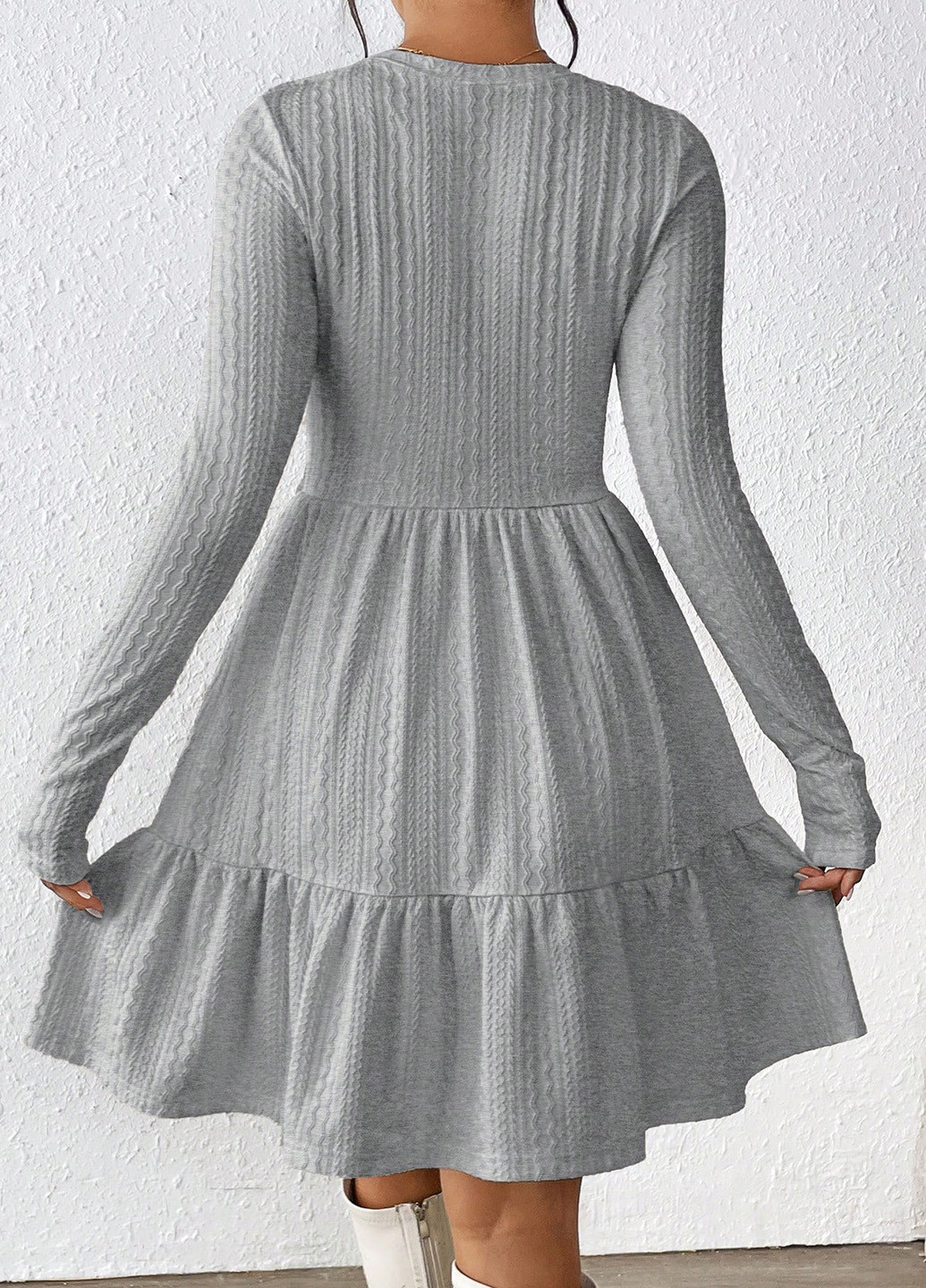 Світло-сіра кежуал сукня SHEIN однотонна