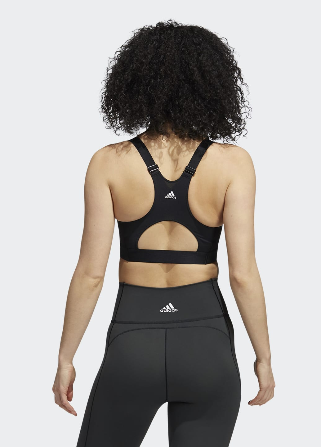 Чёрный спортивный бра с высокой поддержкой ultimate logo adidas