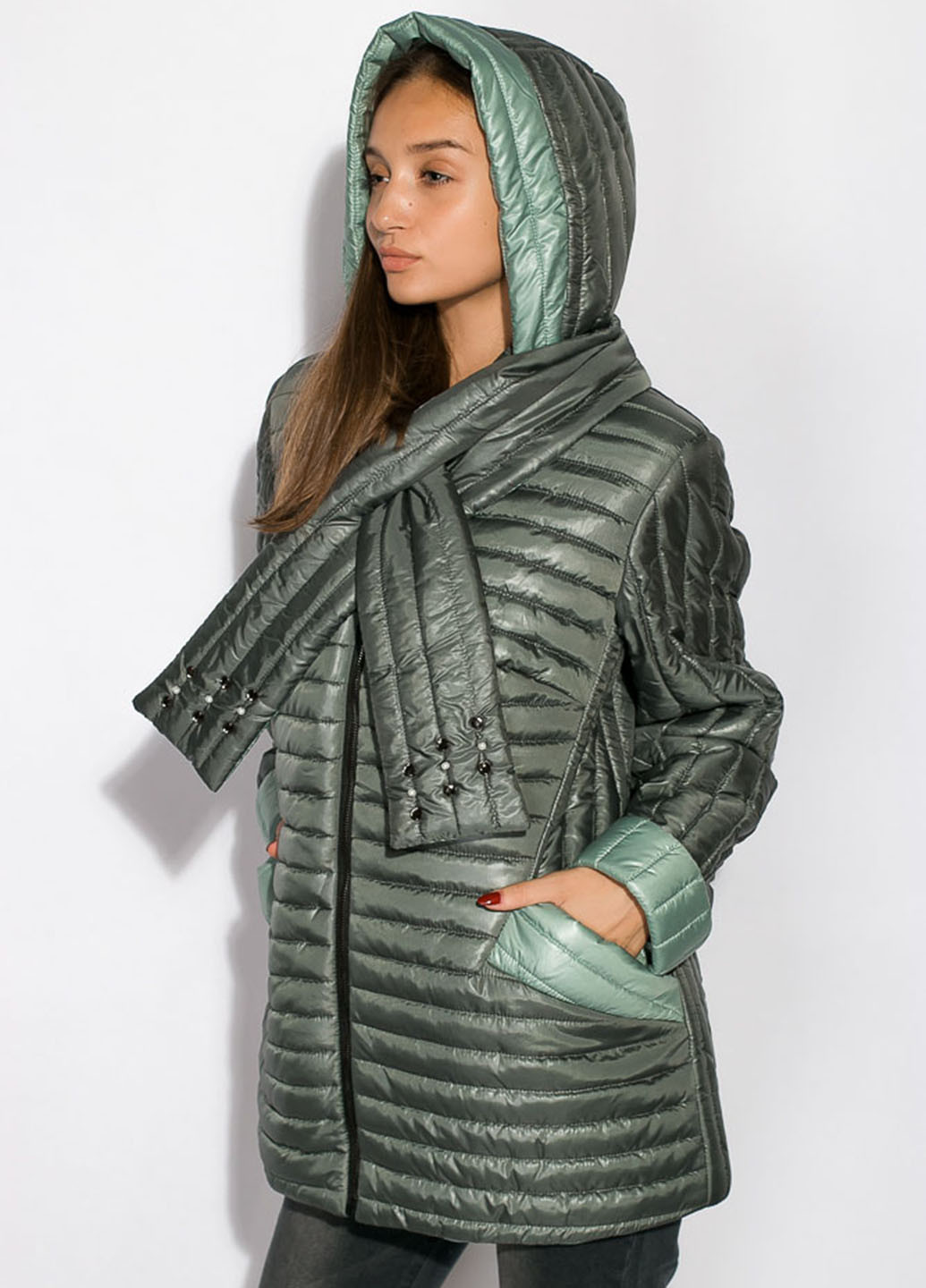 Темно-зеленая демисезонная куртка Time of Style