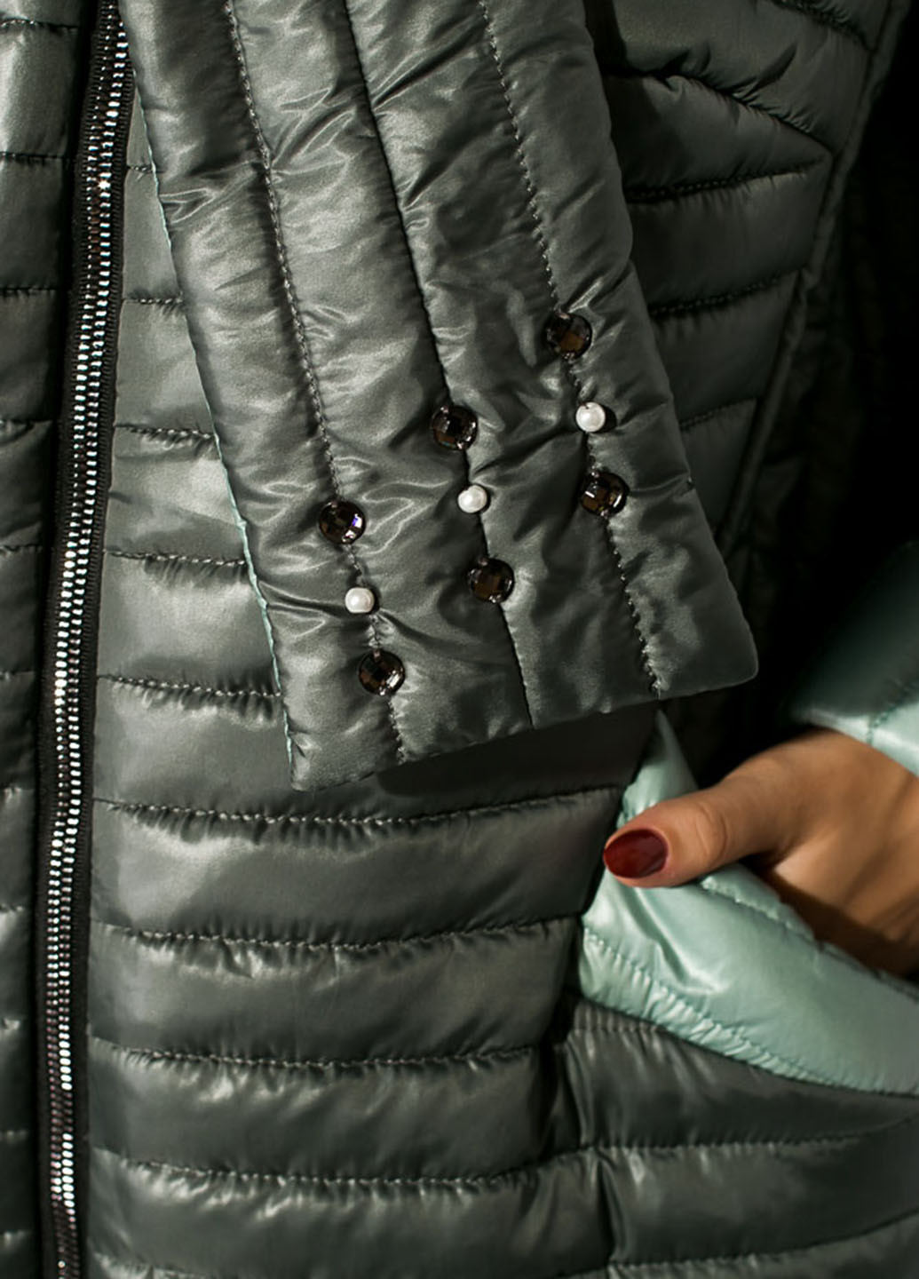 Темно-зеленая демисезонная куртка Time of Style